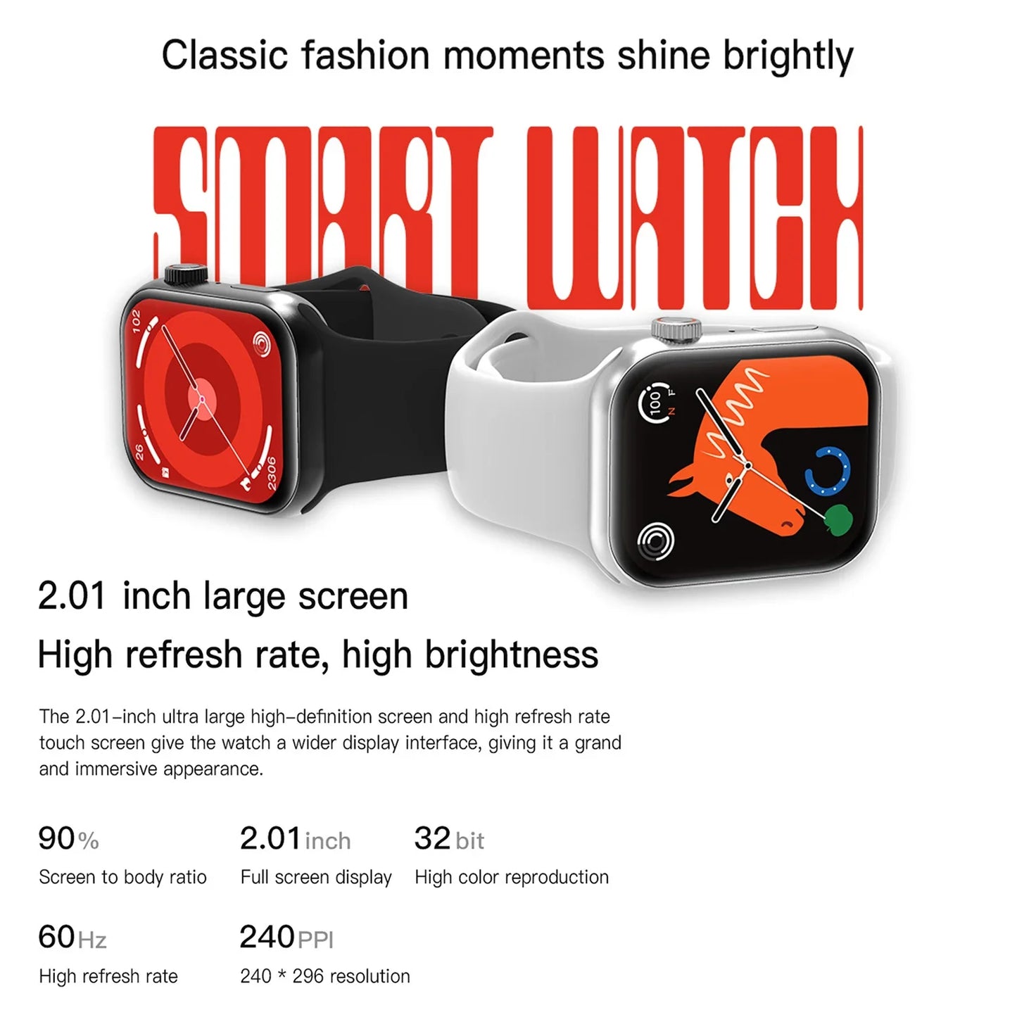 SIMSONLAB Smartwatch — Bluetooth Call, Music & Camera Control, Heart Rate Monitor, Multi-Sport Modes for Men & Women, Android & iOS