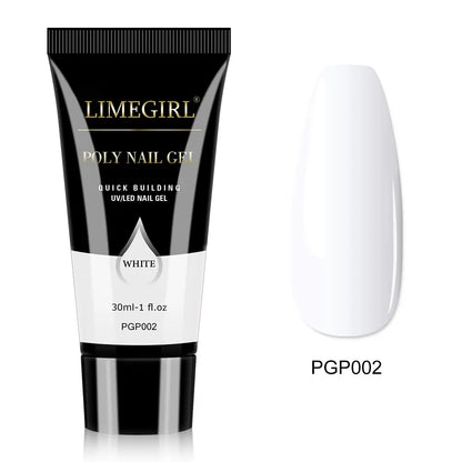LIMEGIRL 30ml Nail Extension Gel – Glitter Soak-Off Acrylic UV Poly Gel for Quick Nail Build & Manicure