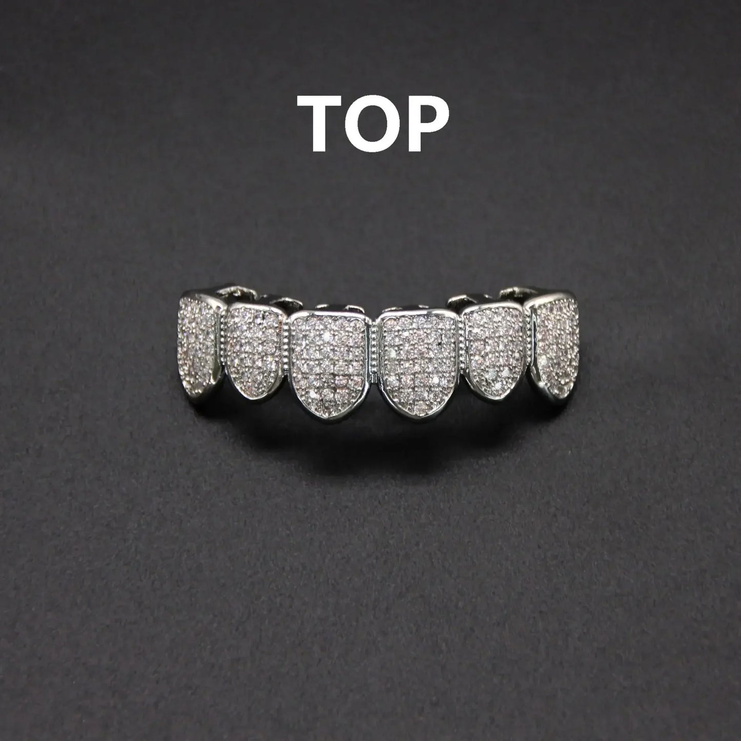HipHop CZ Teeth Set – Unisex Gold & Silver Top/Bottom Mouth Caps, Removable Dental Fashion Jewelry