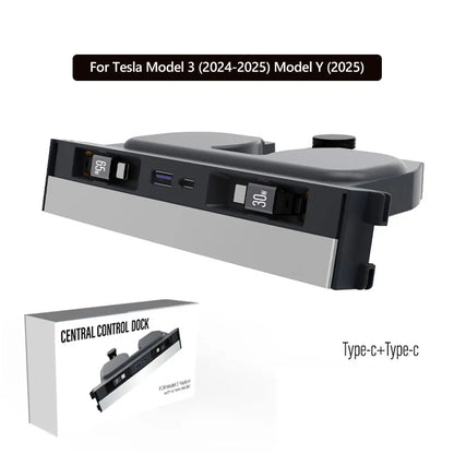 Tesla Model Y 2025 Retractable Center Console USB Hub – Fast Charging Dock for Model 3 & Highland Phones