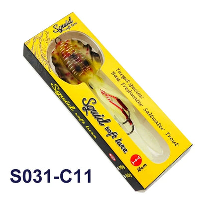 TEASER Silicone Fishing Lure - Luminous Octopus Squid Soft Bait Wobbler Jig for Sea Fishing