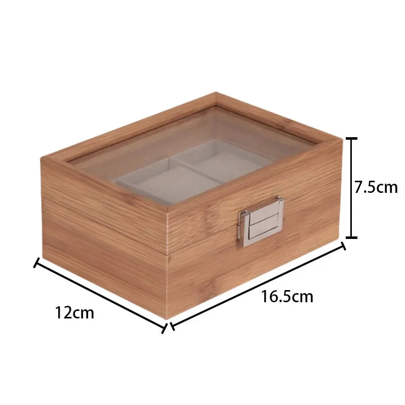 Bamboo Watch Box with Transparent Lid — 3/6/10/12 Grid Chinese Style Watch Storage Case for Men, Birthday Gift