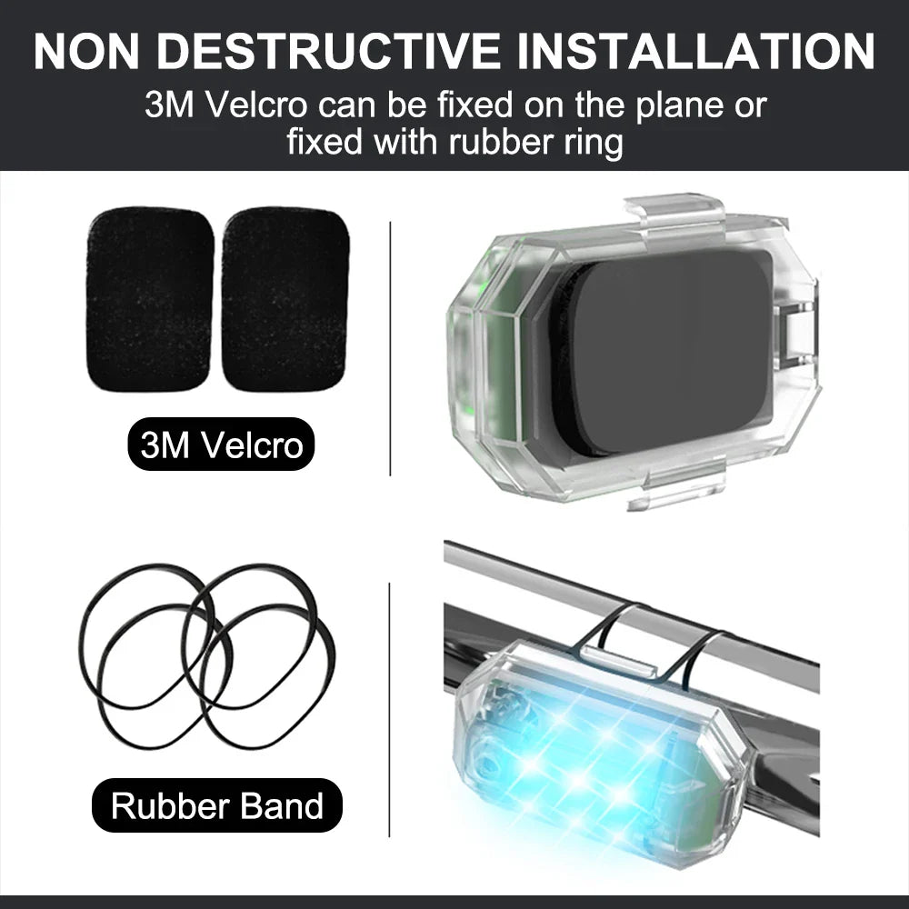 Donwof M3 Car & Motorcycle Strobe Light – Waterproof LED Anti-Collision Warning with Remote