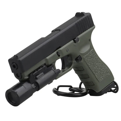 Mini Tactical Pistol Keychain - G17 Model Gun Shape Detachable Key Ring Backpack Vest Decorative Accessory