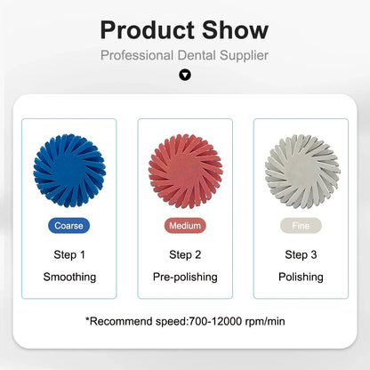 6pcs Dental Rubber Polisher Kit – Composite Resin Diamond Polishing Discs, 14mm Spiral Flex Wheels