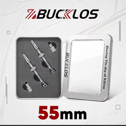 BUCKLOS Presta Tubeless Valve Stem 40/44/55/60mm — High-Quality Bike Tire Nipple for Road & MTB