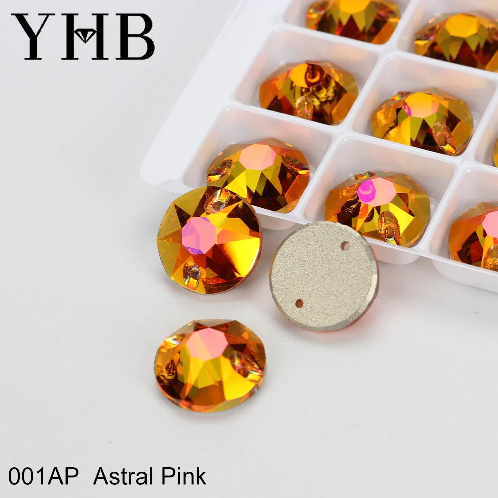 YHB XIRIUS AB Moonlight Glass Crystal — Flatback Sew-On Rhinestones for Garments, Clothes & Bags