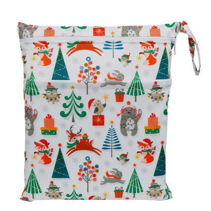 Sigzagor Wet & Dry Baby Diaper Bag – Waterproof Reusable Washable Nappy Bag with Double Zippers