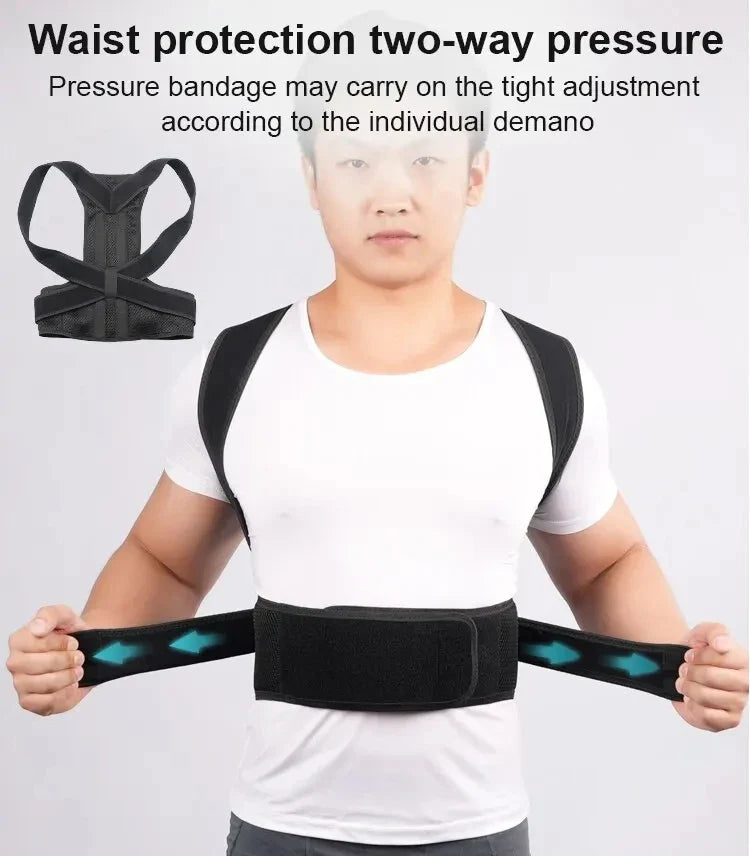 Back Posture Corrector Brace — Shoulder Support Belt for Upper & Lower Back Pain Relief | Spine & Clavicle Posture Vest