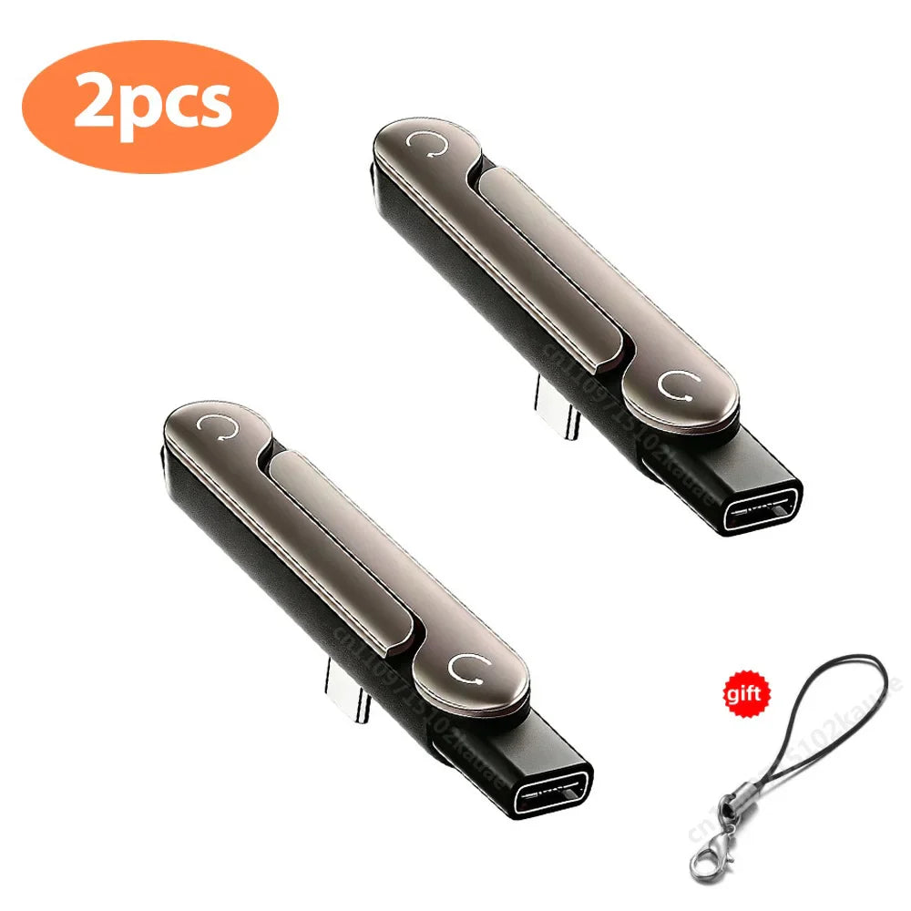 Type-C 240W Fast Charging Bracket Adapter – USB-C Male to USB-C Female OTG Converter with Foldable Holder (1/2/3PCS)