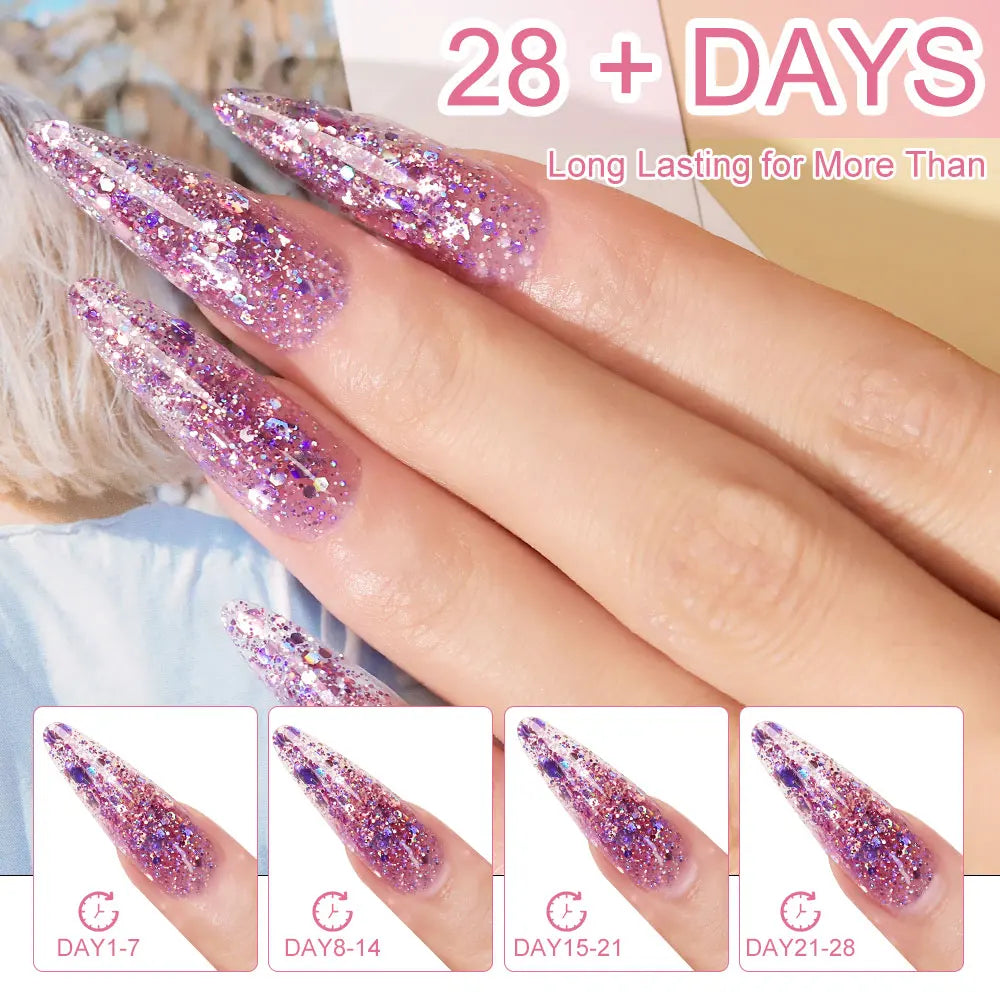 LIMEGIRL 30ml Nail Extension Gel – Glitter Soak-Off Acrylic UV Poly Gel for Quick Nail Build & Manicure