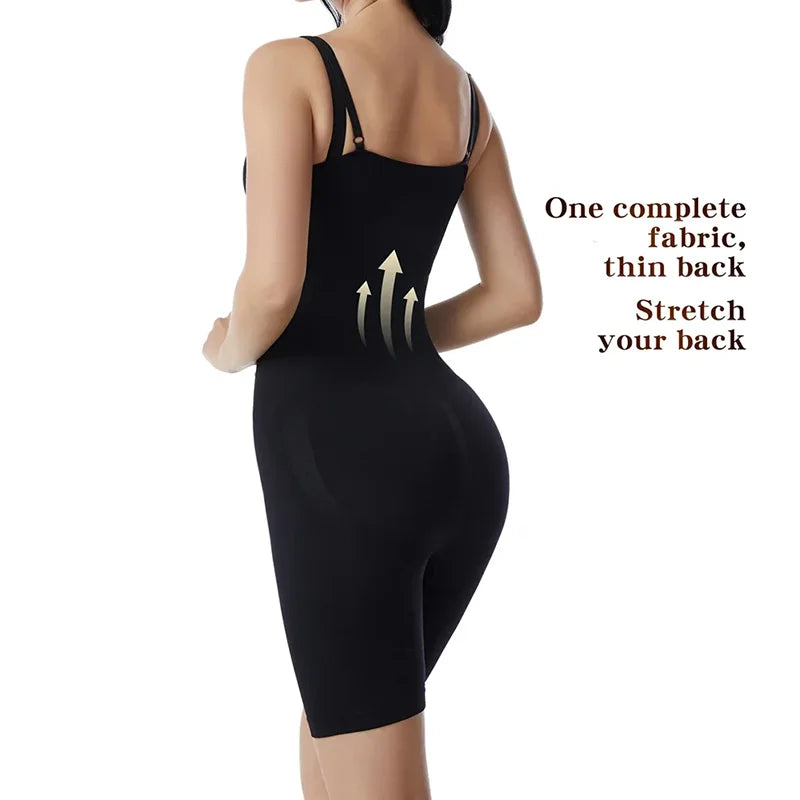 Seamless Women’s Bodysuit Shapewear – Butt Lifter & Waist Trainer with Strappy Back, Chest Enhancing Corset Underwear