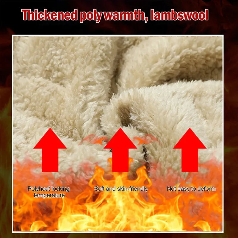 Winter Sweatwear for Men - Plush Thick Fleece Sweatpants, Lambswool Thermal Trousers, Waterproof & Windproof Cotton Casual Pants