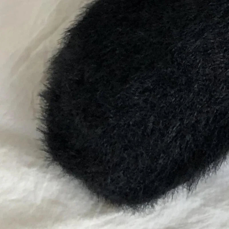 Mink Velvet Thermal Socks — Thick Plush Coral Velvet Floor Socks for Women & Men, Autumn Winter Warm Black White