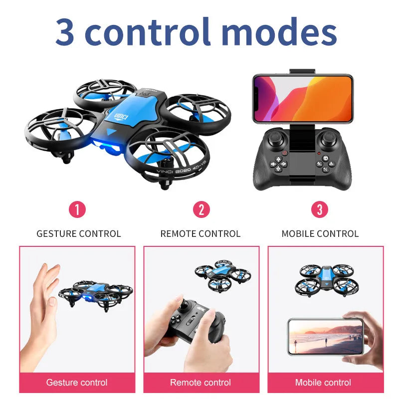 V8 Mini Drone with 4K & 1080P HD Wide-Angle Camera – WiFi FPV RC Helicopter with Height Hold for Kids
