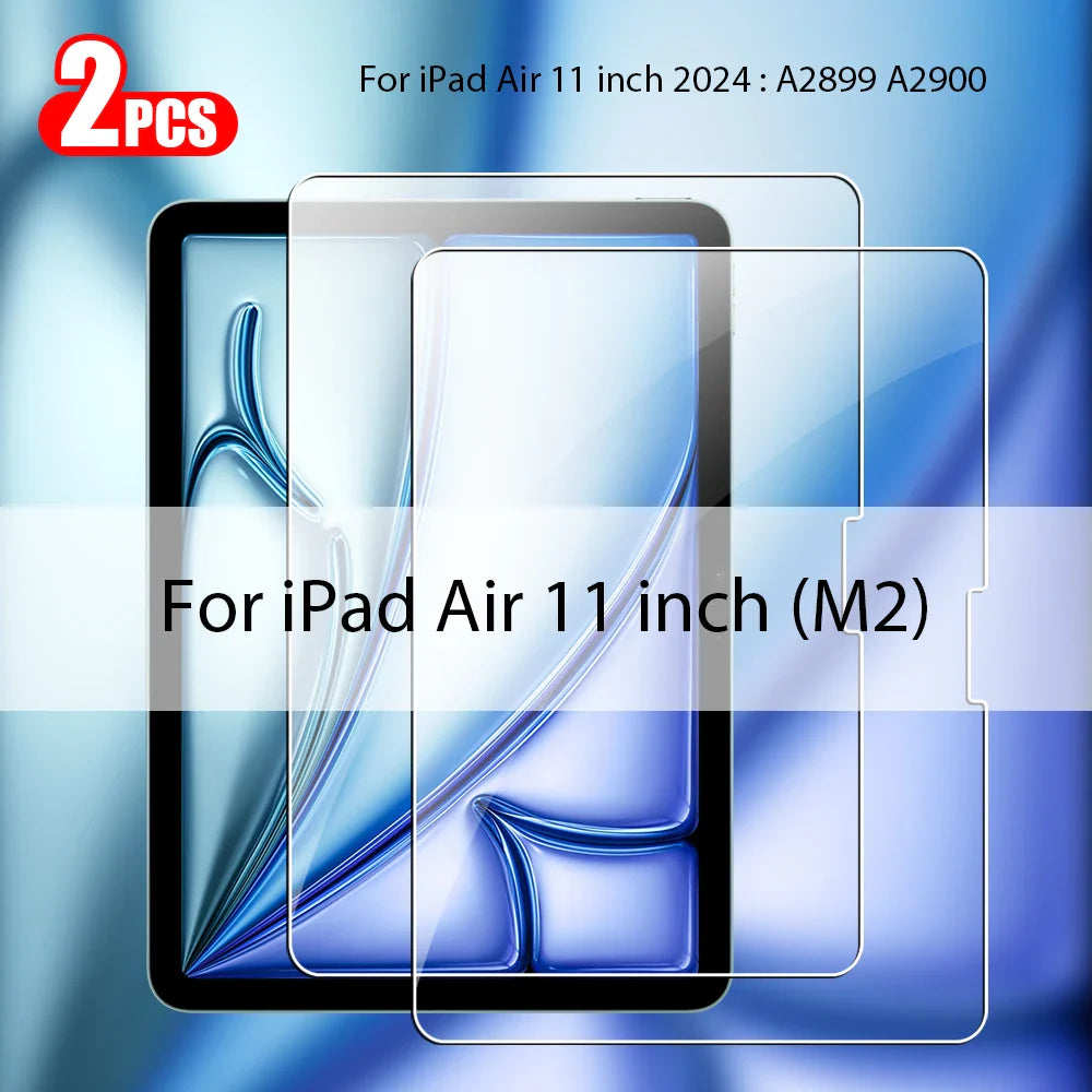 2Pcs Tempered Glass Screen Protector for iPad Pro, Air, Mini & 10th Gen – Compatible with iPad M4, M3, M2, A16 Accessories