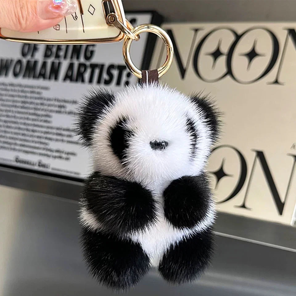 Cute Panda Plush Keychain - Cartoon Bag Pendant, Car Key Charm & Fashion Accessory Gift for Girls