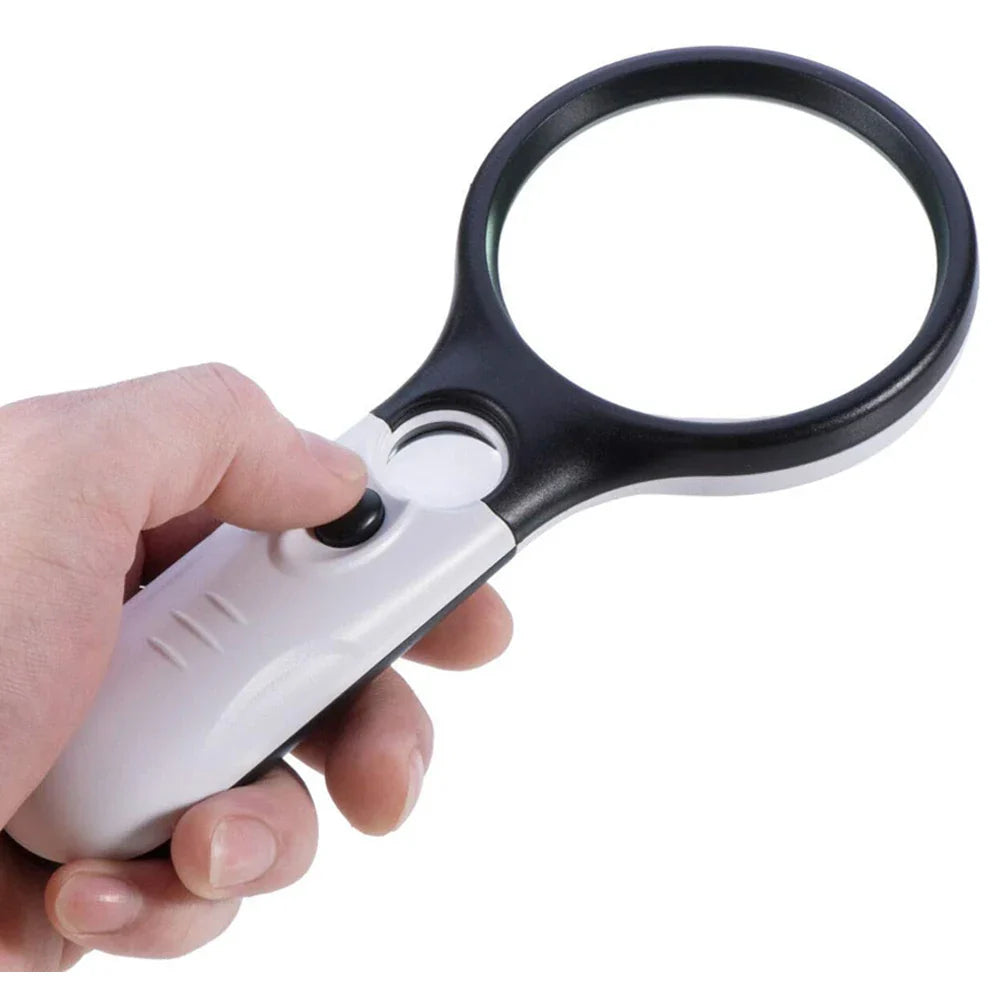 45X Professional Jewelry Loupe with LED Light – Handheld Magnifier for Coins, Stamps, Reading & Senior Use