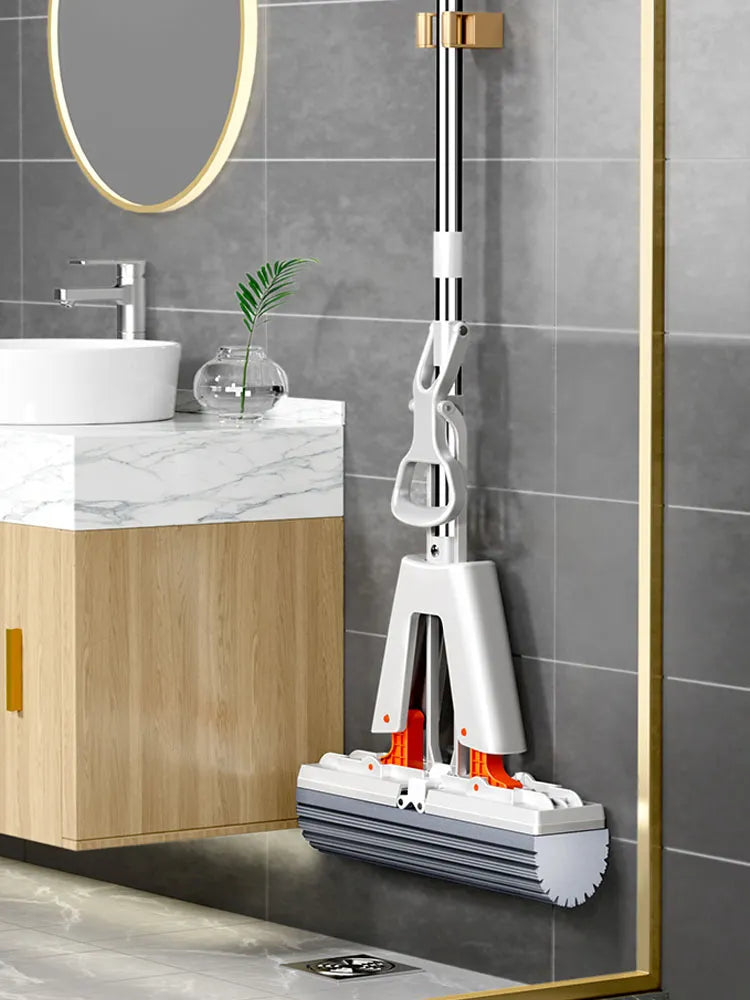 Self-Draining Collodion Squeeze Mop - Versatile Spin Mop for Wood Floors, Tiles, Walls, and Ceilings Cleaning