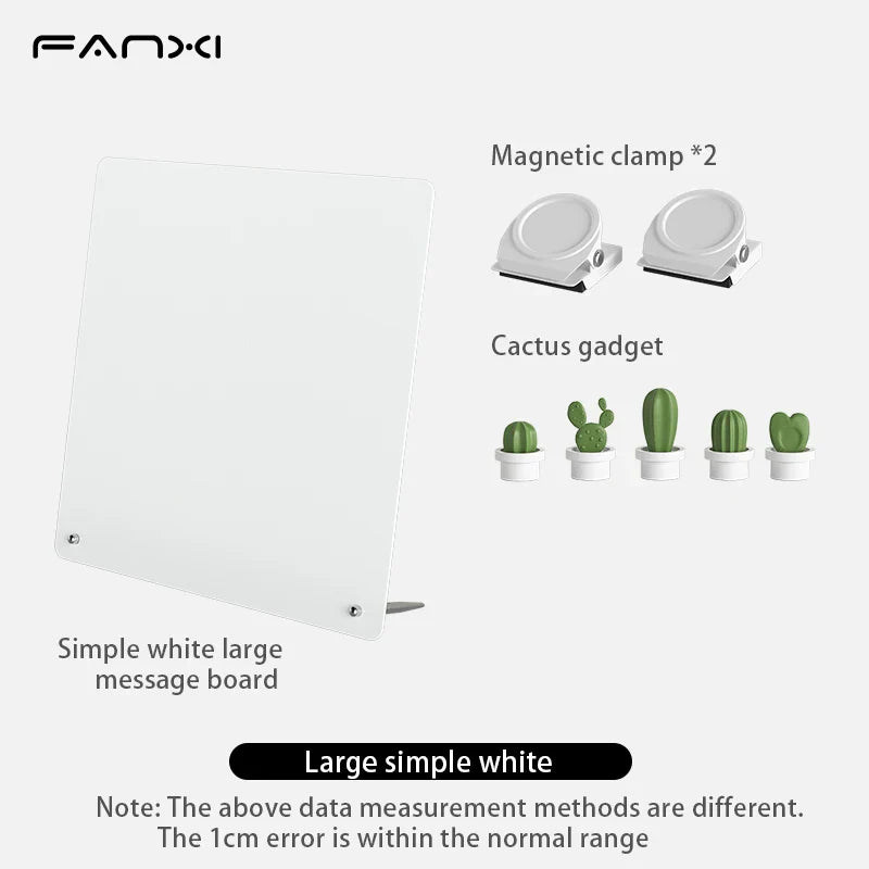 Magnetic Bulletin Board with Stand, Tabletop Metal Display Board with Magnetic Clamp for Notes, Photos & Magnet Organization
