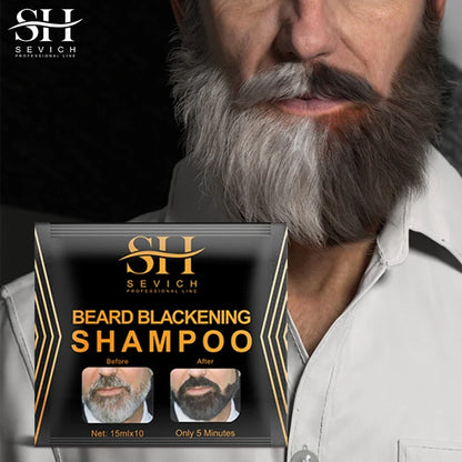 Black Beard Dye Cream - 3-Minute Fast Gray Coverage and Natural Beard Coloring