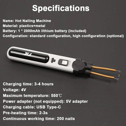 Portable Handheld Plastic Welding Machine – Thermal Cutting & Hole Repair Tool Set with LED Light