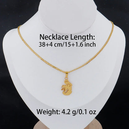 Luxury Gold Stainless Steel Letter Necklace – Minimalist Women’s Jewelry for Daily Wear & Gift