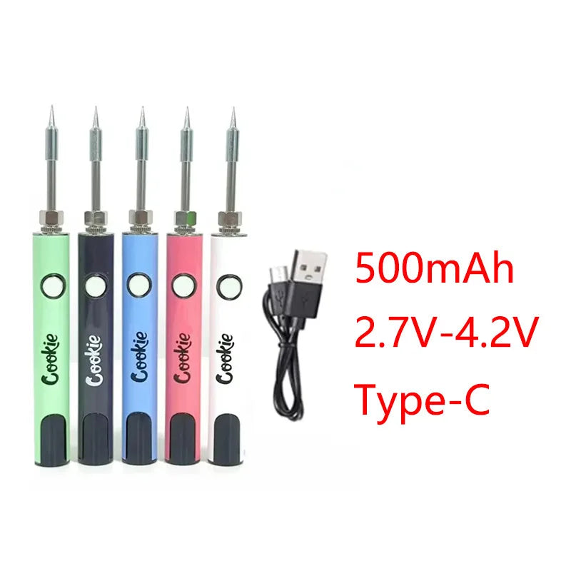 3-10pcs Brass Knuckles Portable Electric Soldering Iron — 1100mAh Battery, 1.8V-4.2V LCD Display, Type-C 510 Compatible