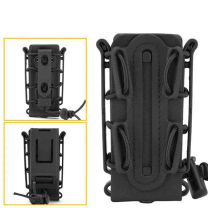 Tactical 9mm Single Magazine Pouch – MOLLE Clip, Quick Release FastMag Holder for P226, Glock 17/19, Beretta M9/PX4, Hunting Gear