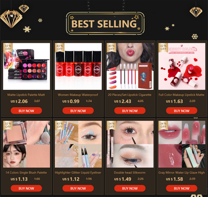 Professional Brand Lipstick – Waterproof, Long-Lasting Nude Pink & Mermaid Shimmer, Luxury Makeup Cosmetic