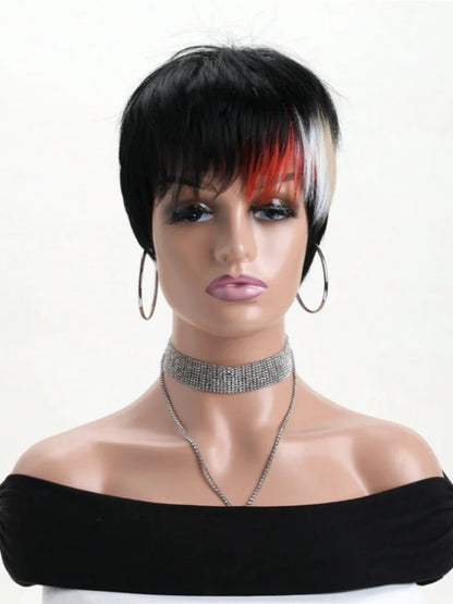 26-Inch Kinky Straight Headband Wig – Glueless Human Hair, Machine-Made Synthetic Wig for Women