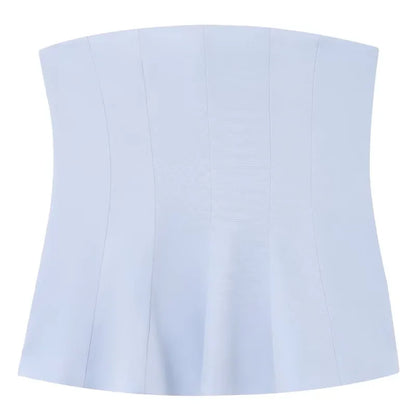 HXAO Women’s Summer 2025 Corset Tube Top – Ruffled Bustier Vest, Sleeveless Backless Tank in White, Pink, Blue, Yellow & Black