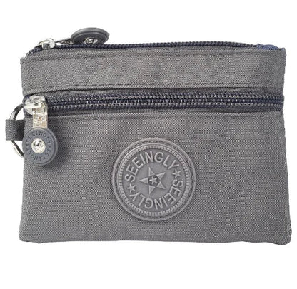 Small Solid Canvas Coin Bag for Kids - Money Purse, ID and Credit Card Holder, Key and Earphone Storage