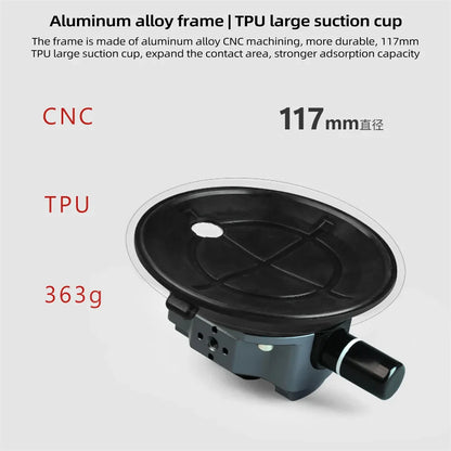 Hand Pump Suction Cup Camera Mount – 360° Adjustable Holder with NATO Clamp for GoPro, Insta360, DSLR & Action Cameras (1/4" & 3/8")