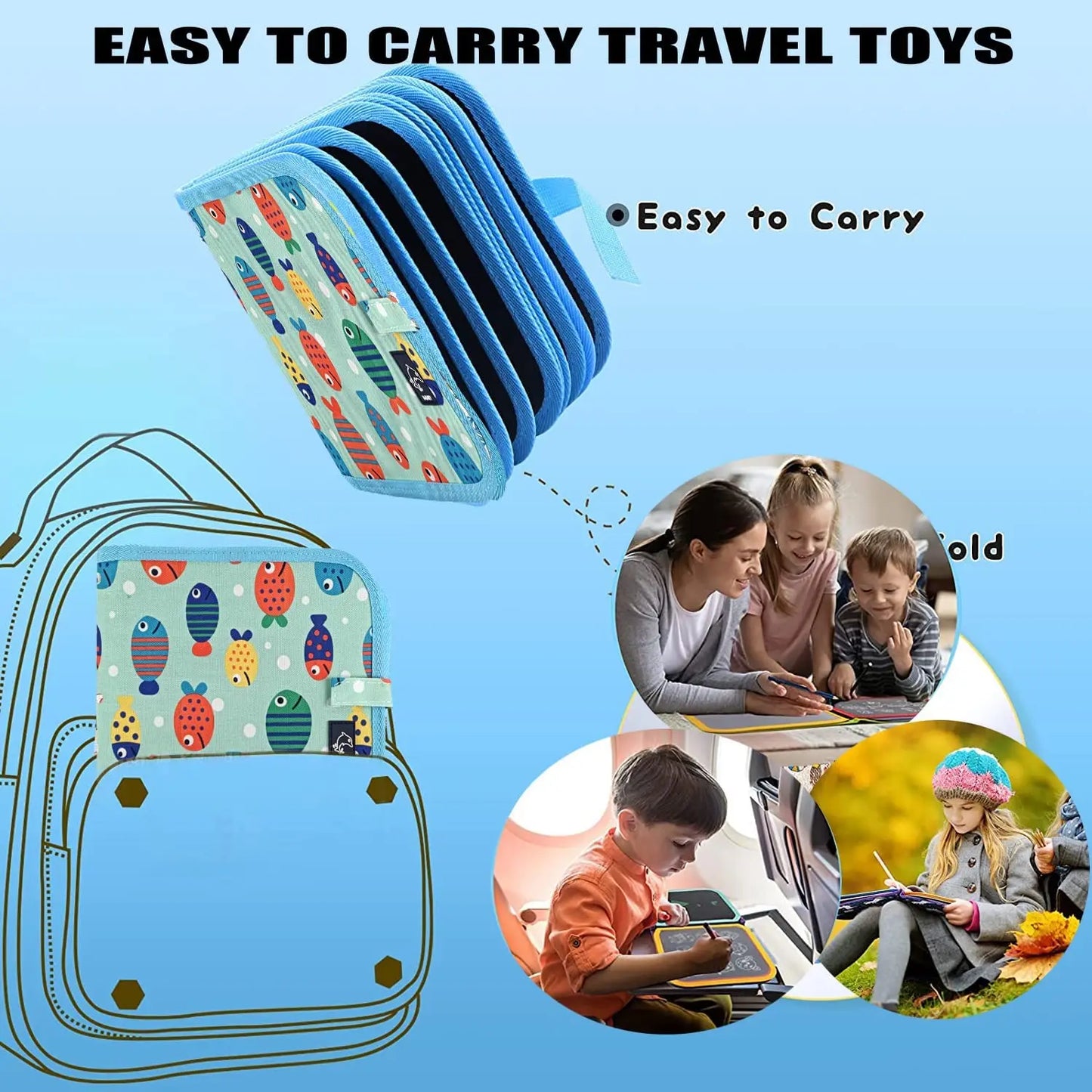 Erasable Doodle Book for Kids – Reusable Drawing Pad with 12 Watercolor Pens, Preschool Painting & Writing Set