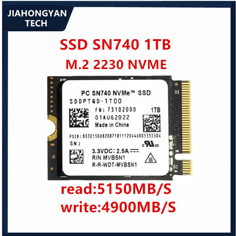 WD SN740 NVMe 2230 SSD 256GB 512GB 1TB 2TB PCIe 4.0 Solid State Drive High-Speed Storage for Cameras Handheld Devices & Mini PCs