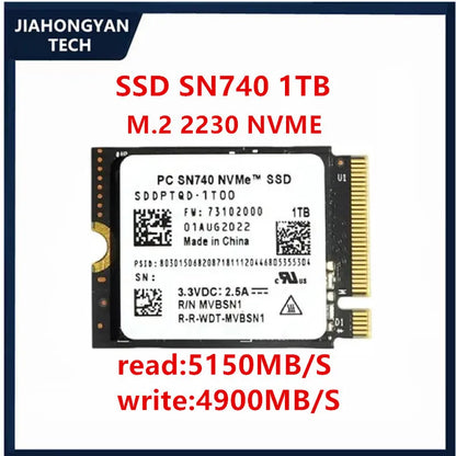 WD SN740 NVMe 2230 SSD 256GB 512GB 1TB 2TB PCIe 4.0 Solid State Drive High-Speed Storage for Cameras Handheld Devices & Mini PCs