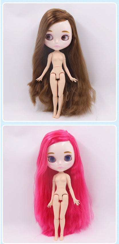 ICY DBS Blythe Doll 1/6 Joint Body 30cm BJD – Shiny Face with Extra Hands, DIY Fashion Doll Gift