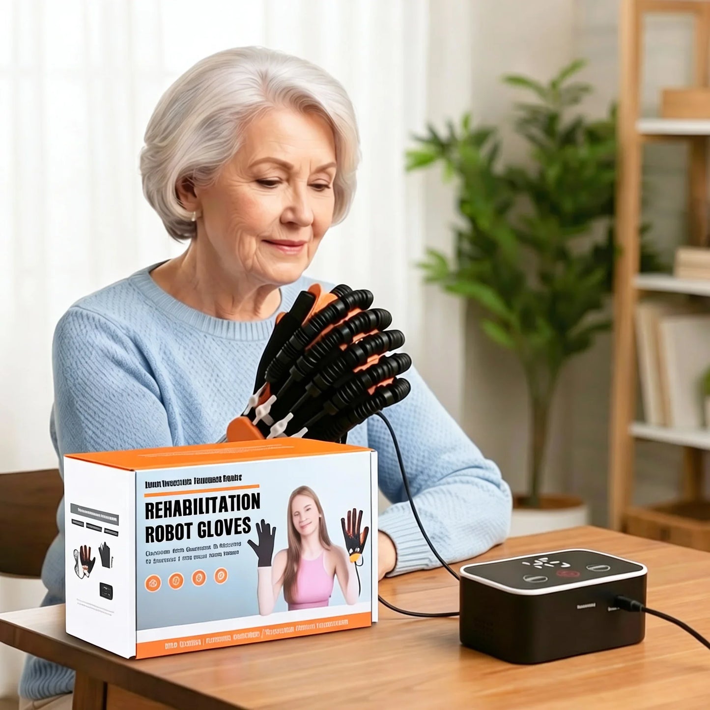 Hand Rehabilitation Robot Glove – Stroke Recovery Finger Training Device for Hemiplegia & Hand Therapy Exercises