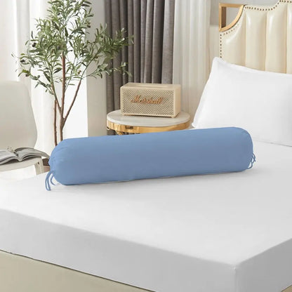 Solid Color Long Cylindrical Pillowcase – Removable & Washable Neck Bolster Cover for Bedroom