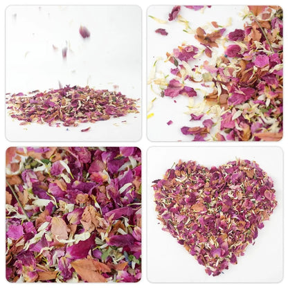 Natural Wedding Confetti - Dried Flowers & Rose Petals for Floral Bridal Shower, Birthday Party, and Wedding Decorations