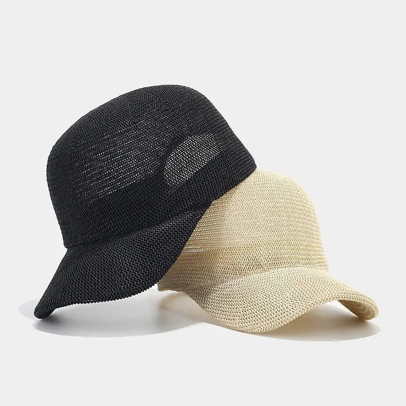 Breathable Straw Baseball Cap - Adjustable Summer Sun Hat for Men & Women