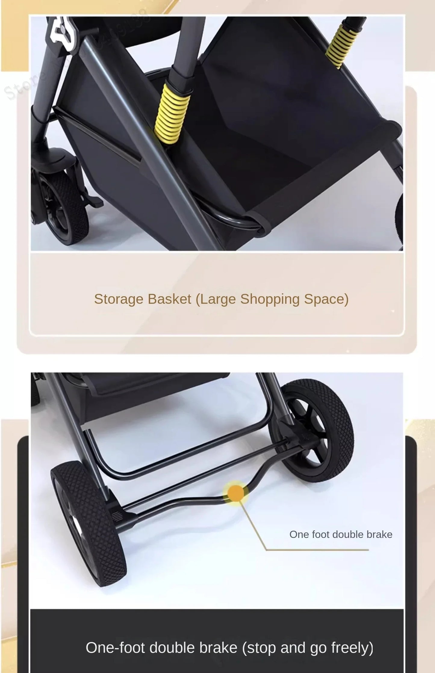 Lightweight Two-Way Baby Stroller — High Landscape, Spine Protection, 4-Wheel Newborn Push Trolley