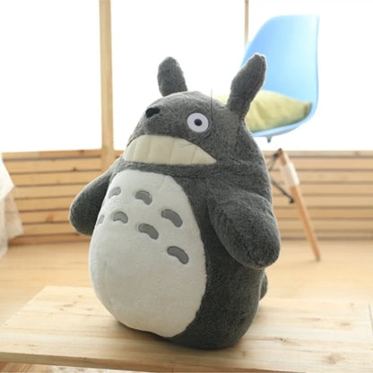 Cartoon Laugh Heartily Totoro Plush Toy — Stuffed Anime Movie Totoro, Lotus Leaf Pillow Plushie, Japanese-Style Doll Gift