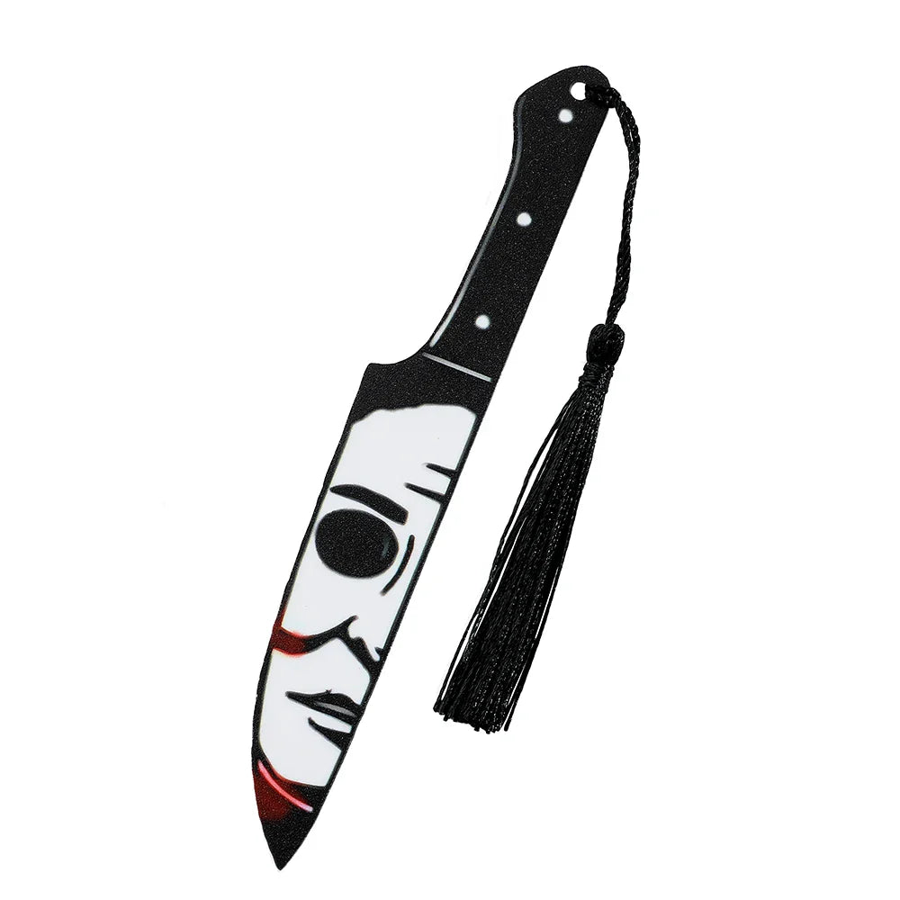 Horror Movie Fan Bookmark — Knife-Shaped Acrylic Bookmark with Tassel for Study & Reading