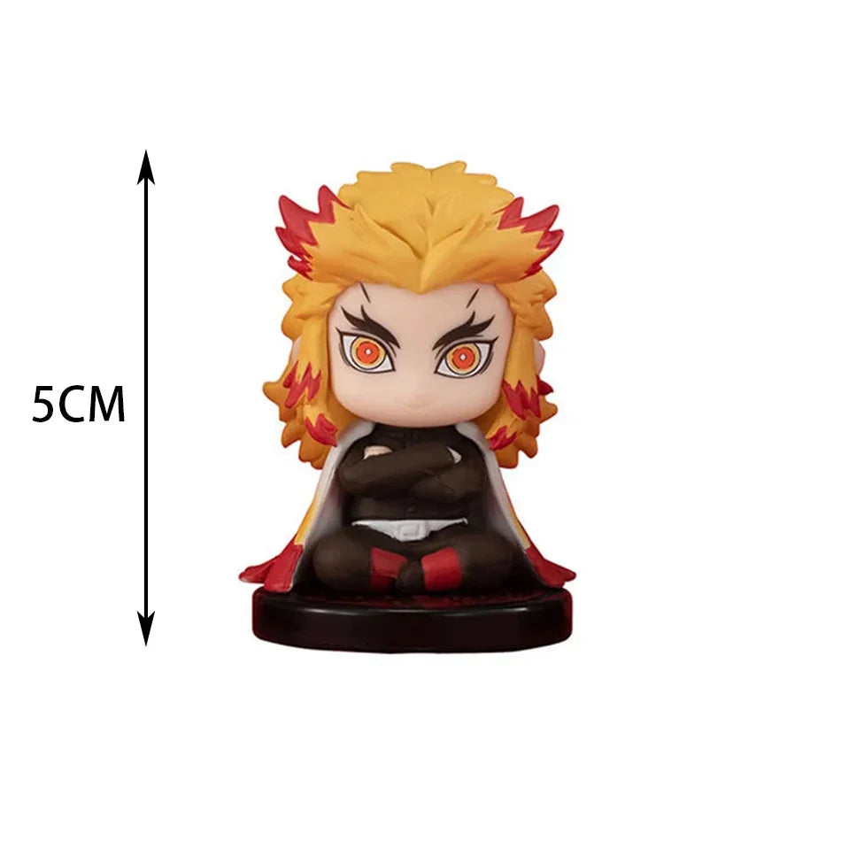 5-Style Q Version Demon Slayer Sitting Ghost Dolls – Tanjiro, Nidouzi, Inosuke & Zenitsu Action Figures