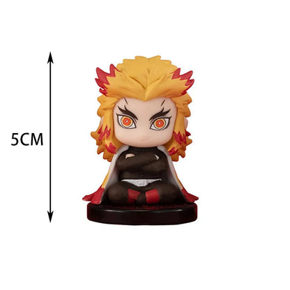 5-Style Q Version Demon Slayer Sitting Ghost Dolls – Tanjiro, Nidouzi, Inosuke & Zenitsu Action Figures