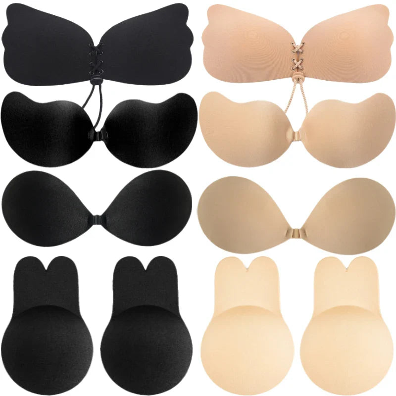 Invisible Nude Push-Up Bra Stickers – Silicone Chest Pasties for Women Wedding Lingerie