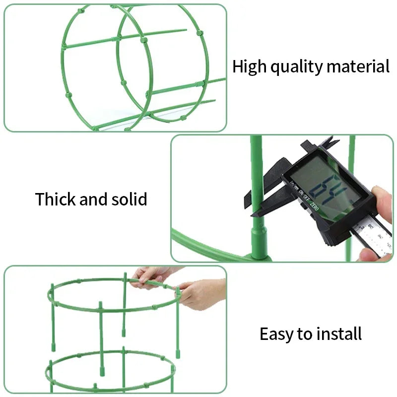 Plastic Plant Support Pile Half Round Stake - Ideal for Climbing Vines & Bonsai - Flower Ring Holder & Rack for Garden Plants