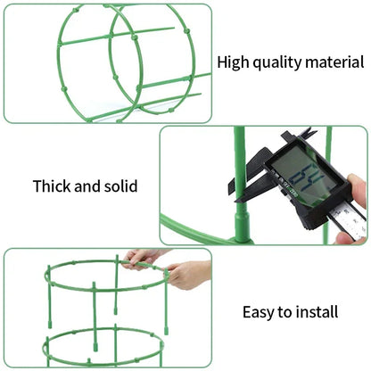 Plastic Plant Support Pile Half Round Stake - Ideal for Climbing Vines & Bonsai - Flower Ring Holder & Rack for Garden Plants